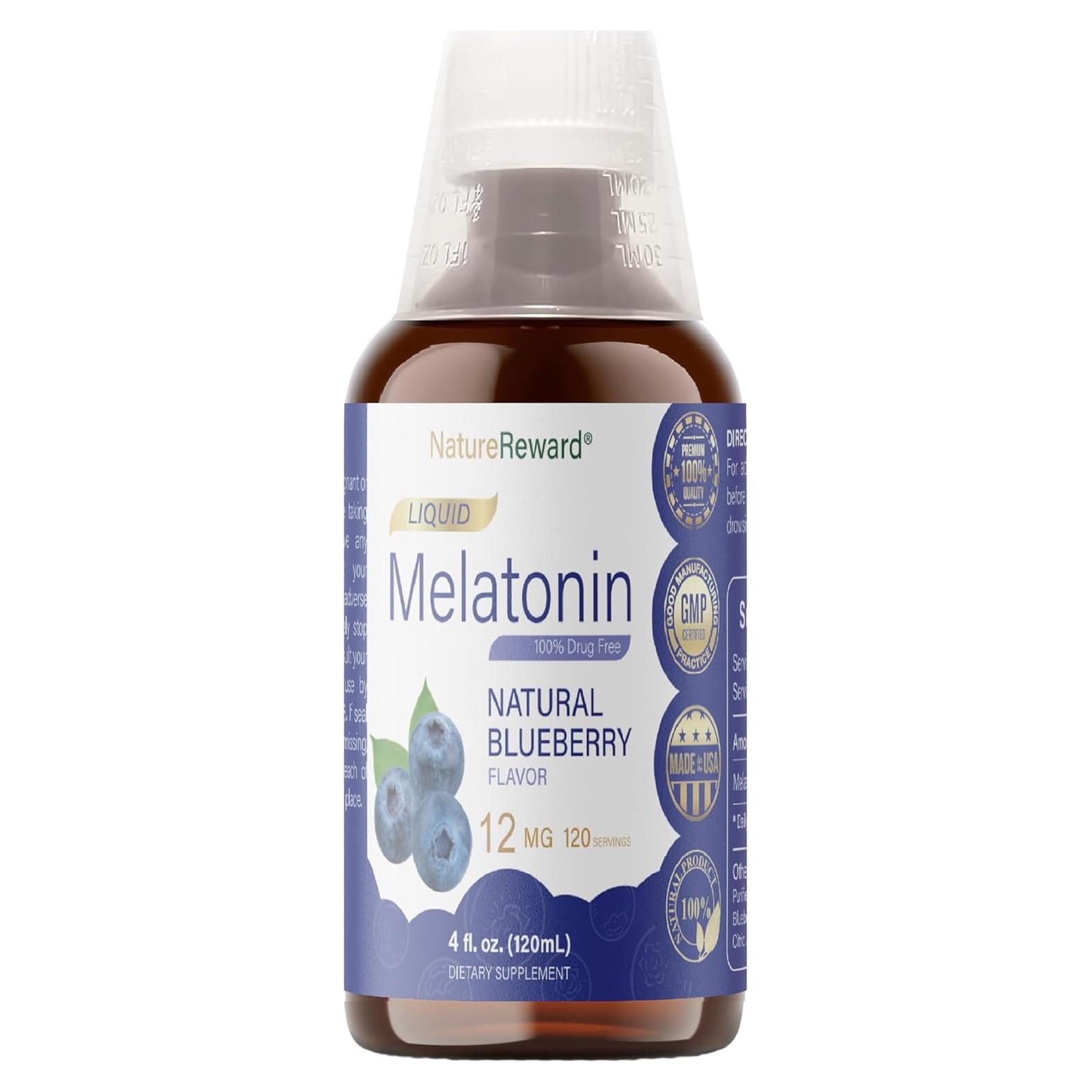 Melatonina líquida 12mg NatureReward 118ml Sabor Arándano