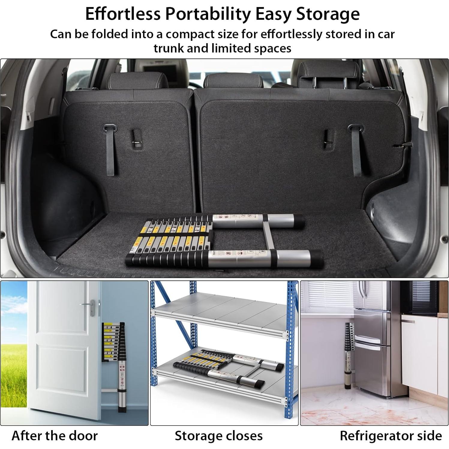 Escalera Telescópica de Aluminio YA MI 3.8M 150Kg Antideslizante