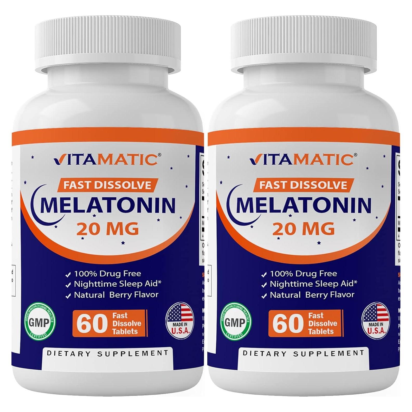 Melatonina Vitamatic 20 mg - 60 Tabletas Disolución Rápida