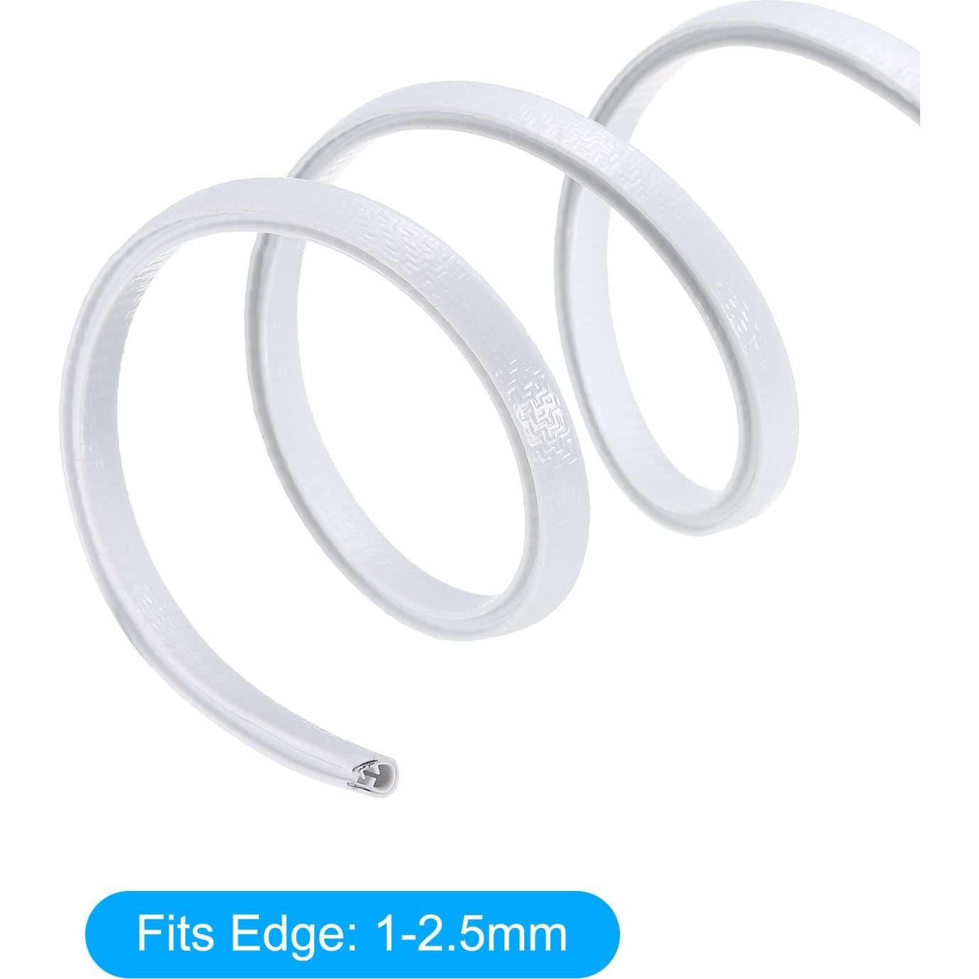 Protector de Bisel U Caucho Blanco uxcell 2.5m 1-2.5mm