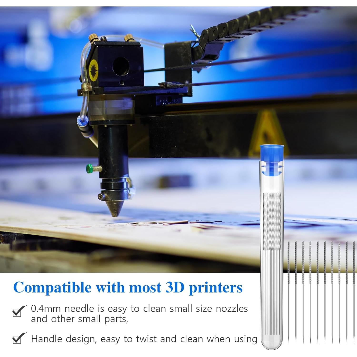120 Agujas de Limpieza para Boquillas de Impresora 3D