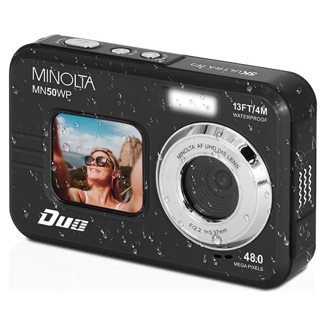 Cámara Digital Submarina Minolta MN50WP 48MP 5K HD Resistente Agua