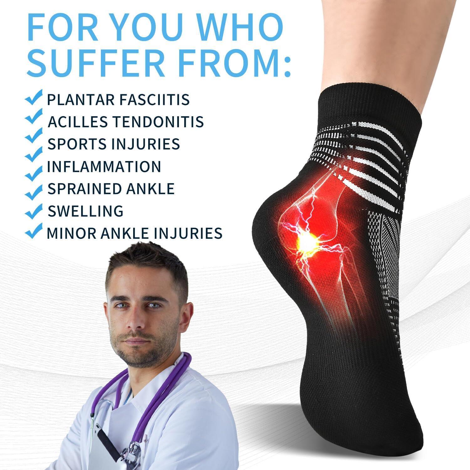 Calcetines de Compresión IRAMY para Tobillo - 3 Pares Negros