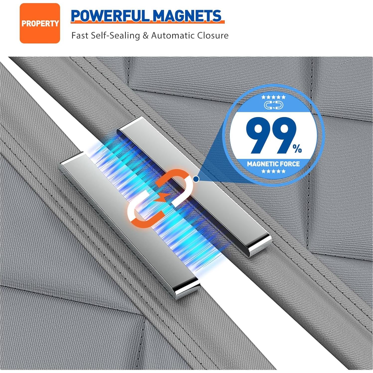Cortina Térmica Aislante Magnética MAGZO 38x82 cm Gris