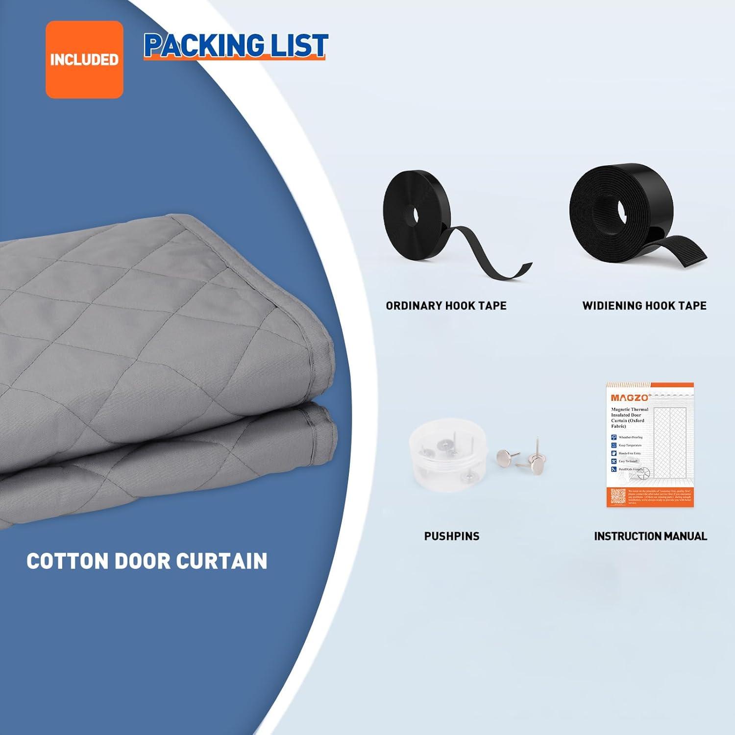 Cortina Térmica Aislante Magnética MAGZO 38x82 cm Gris