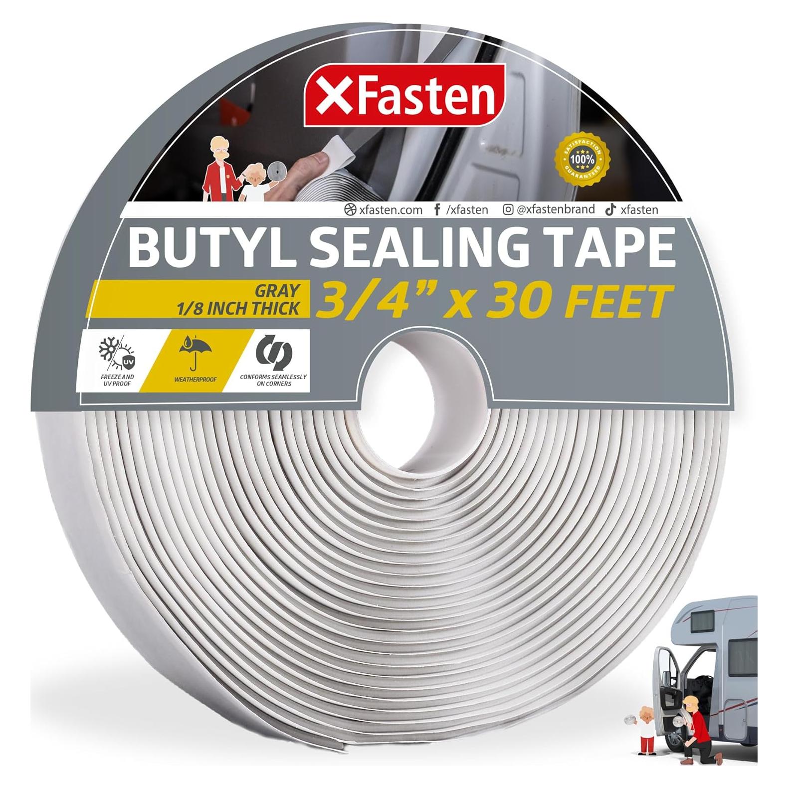 Cinta de Sellado Butílica XFasten Gris 0.32cm x 1.9cm x 9.14m