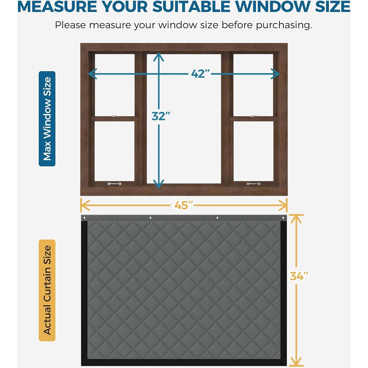 Cortina Térmica Aislante Augblinds 45x34 Pulgadas Gris