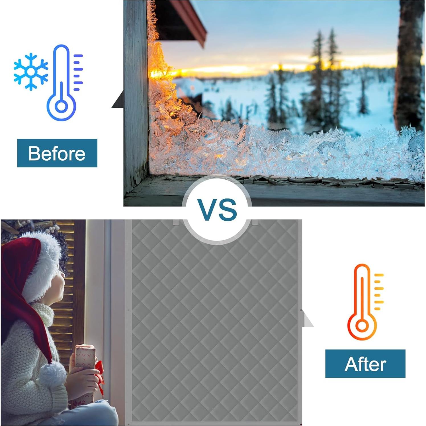 Cortina Térmica Aislante Augblinds 45x34 Pulgadas Gris
