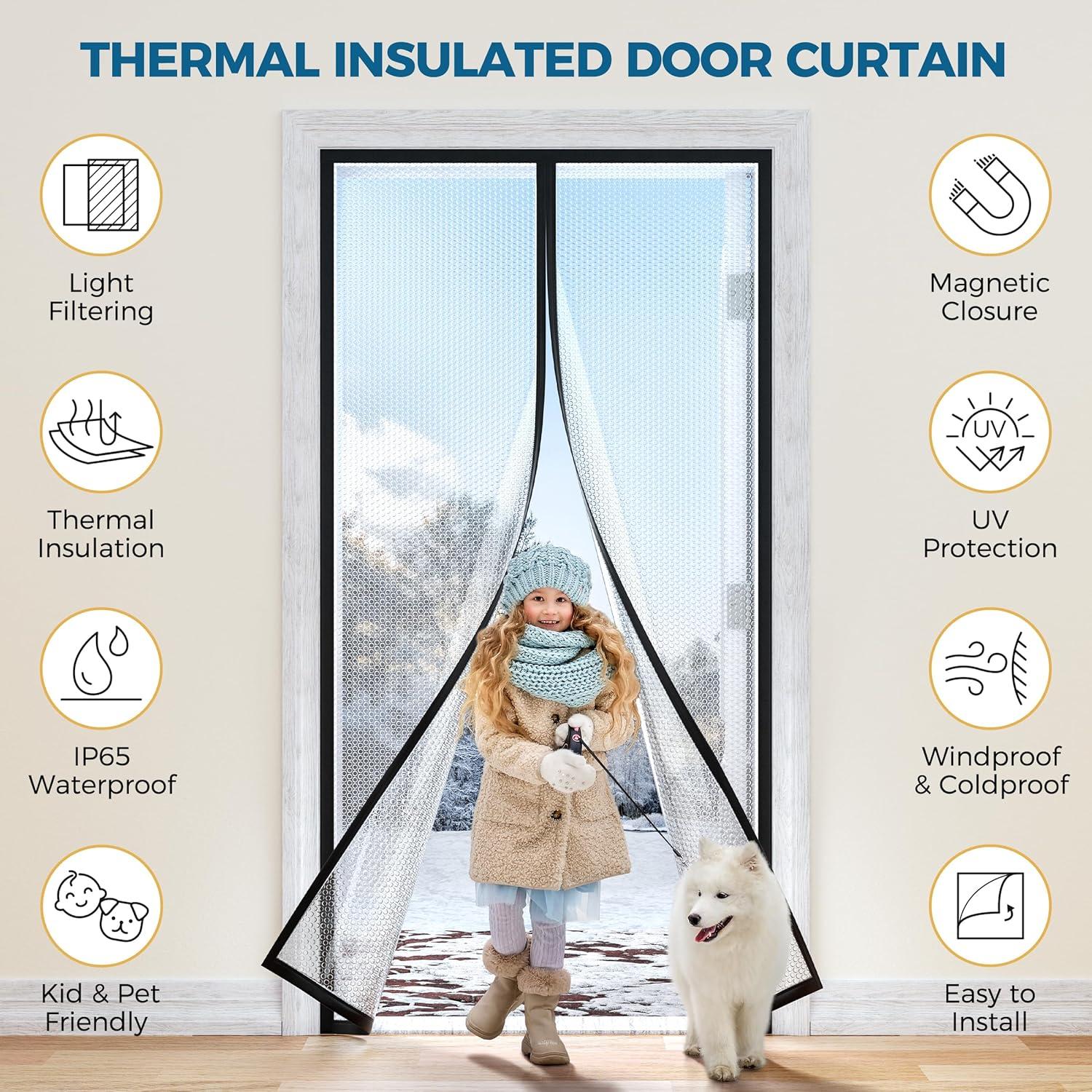 Cortina de Puerta Térmica Aislante Magnética Augblinds 91x208 cm