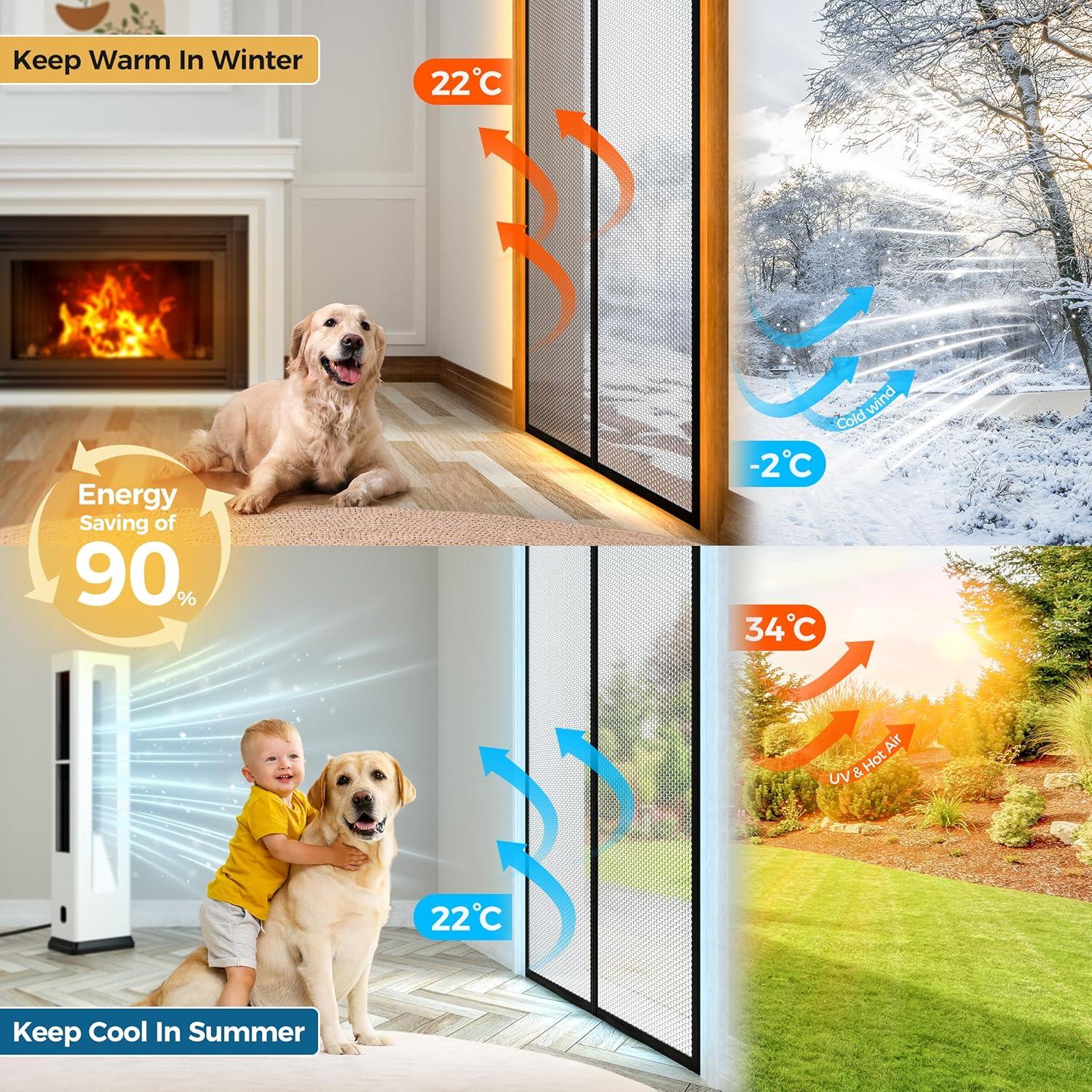 Cortina de Puerta Térmica Aislante Magnética Augblinds 91x208 cm