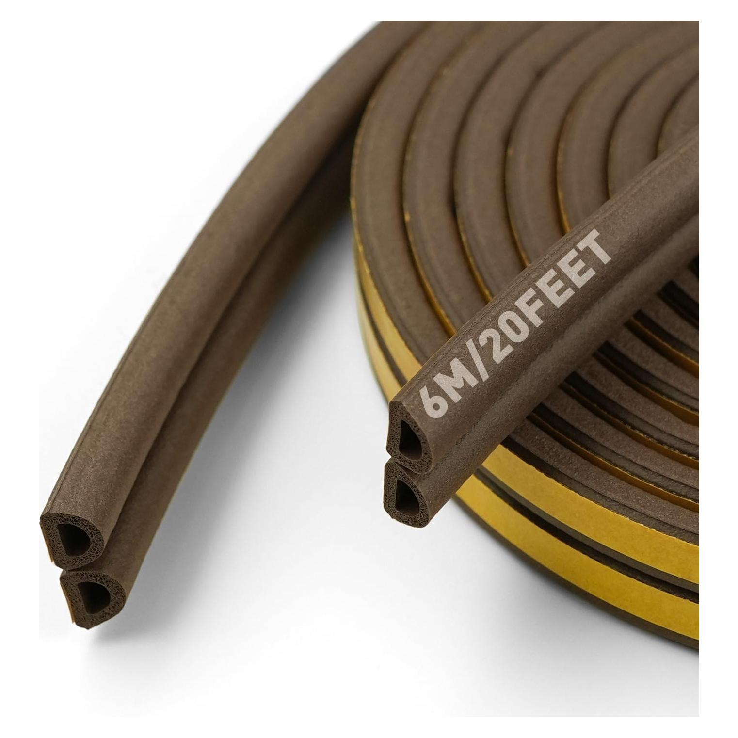 Tira de Sellado de Puerta BIGTEETH 6M Goma EPDM Marrón