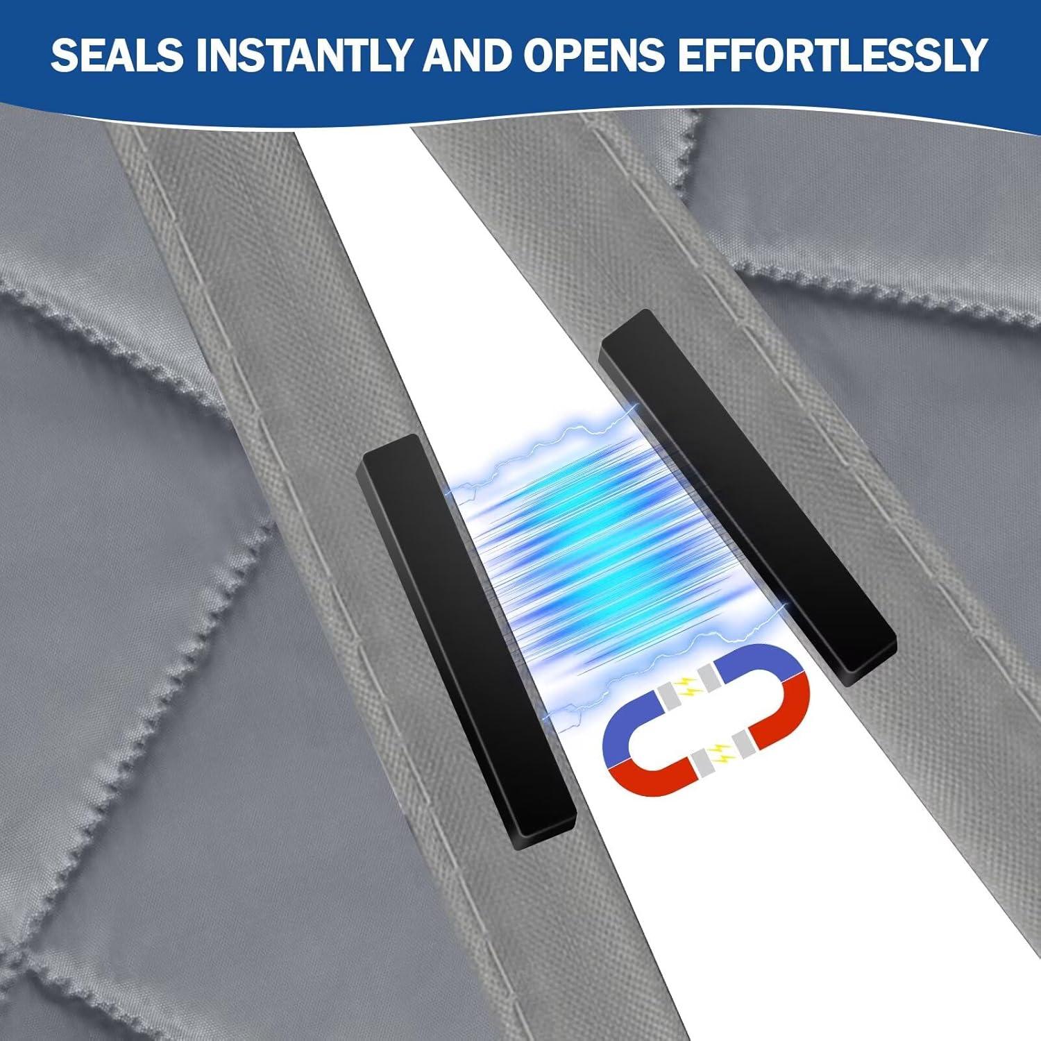 Cortina Aislante Magnética QNLONG 34x82 Pulgadas Gris