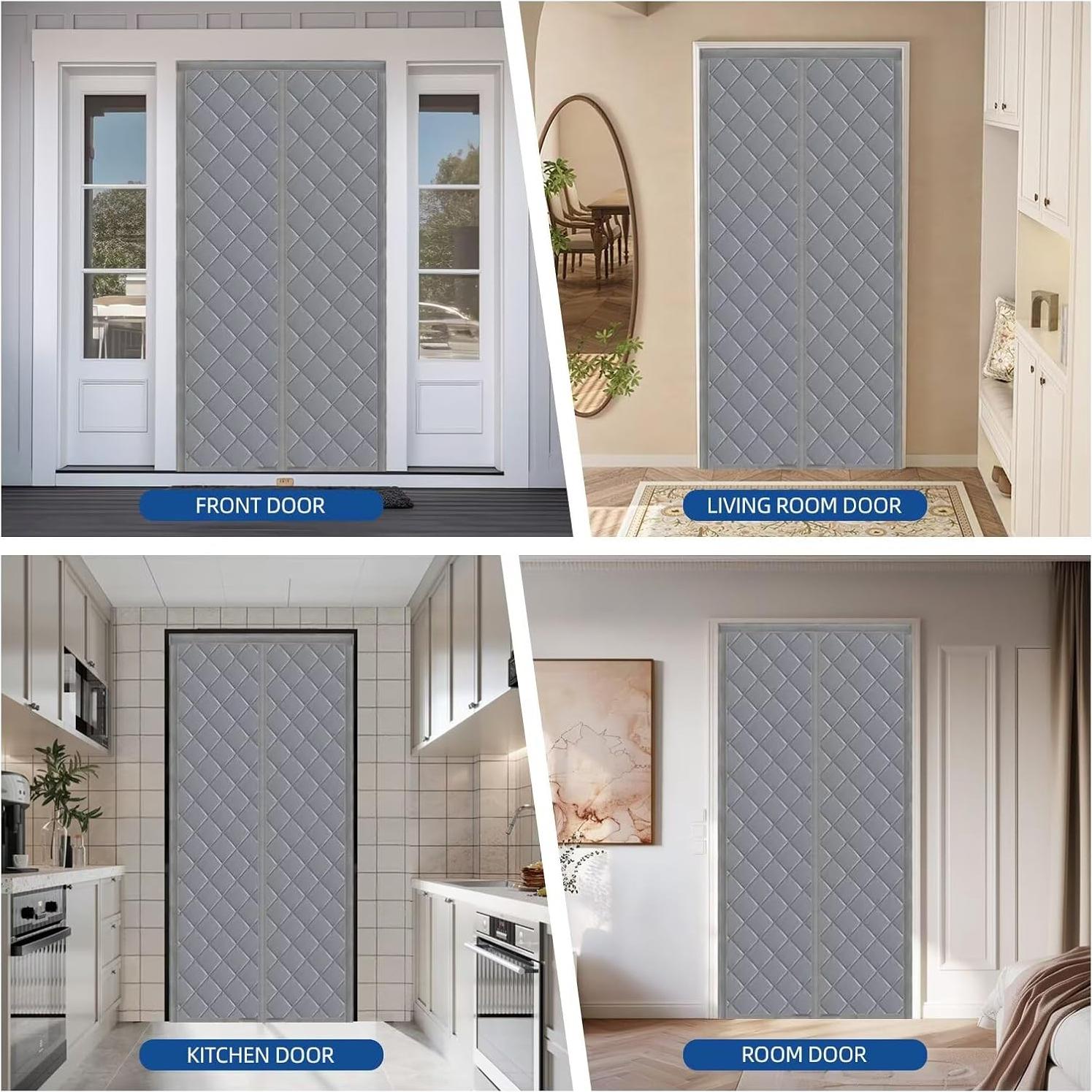 Cortina Aislante Magnética QNLONG 34x82 Pulgadas Gris