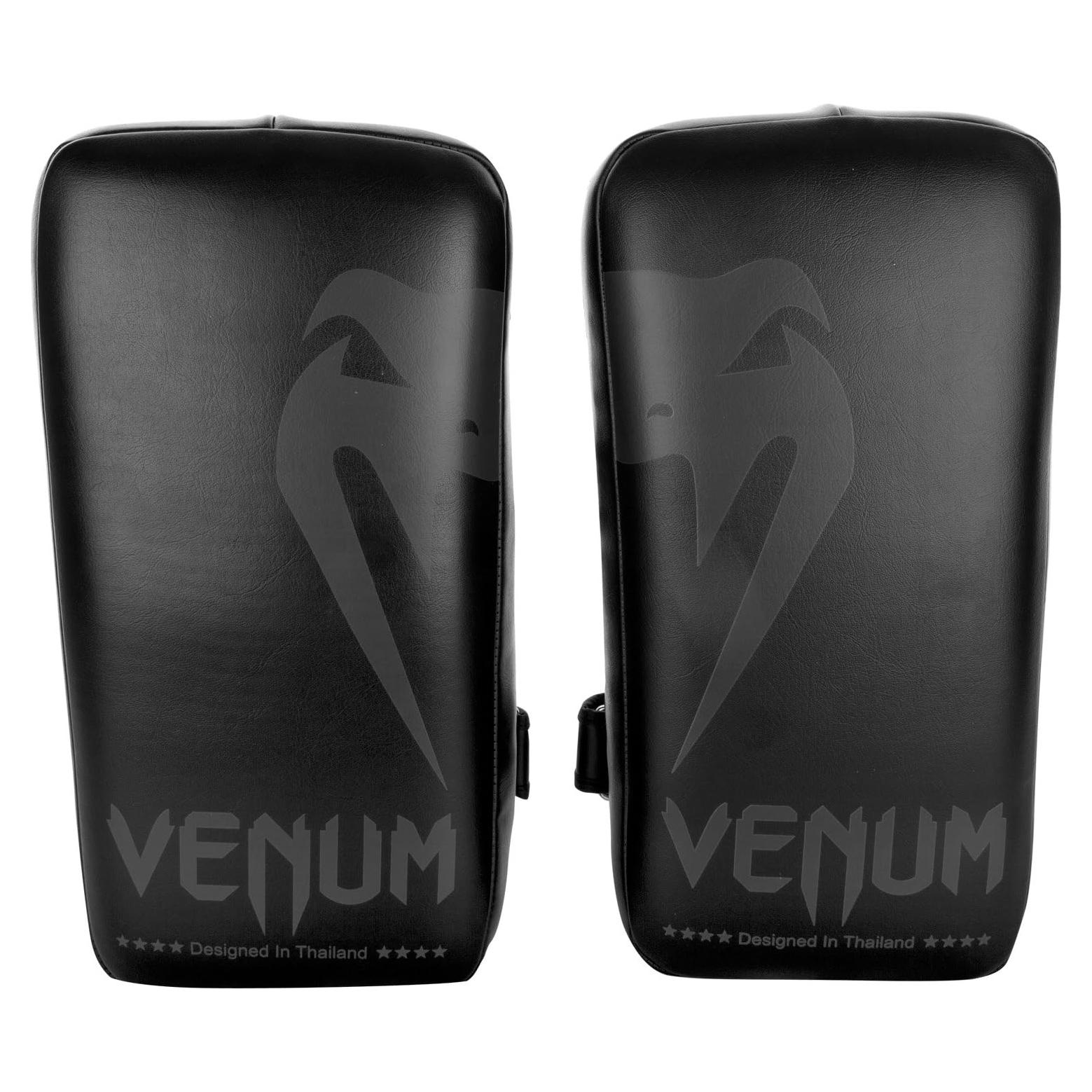Almohadillas de Patada Venum Giant Kick Pads - Cuero Negro