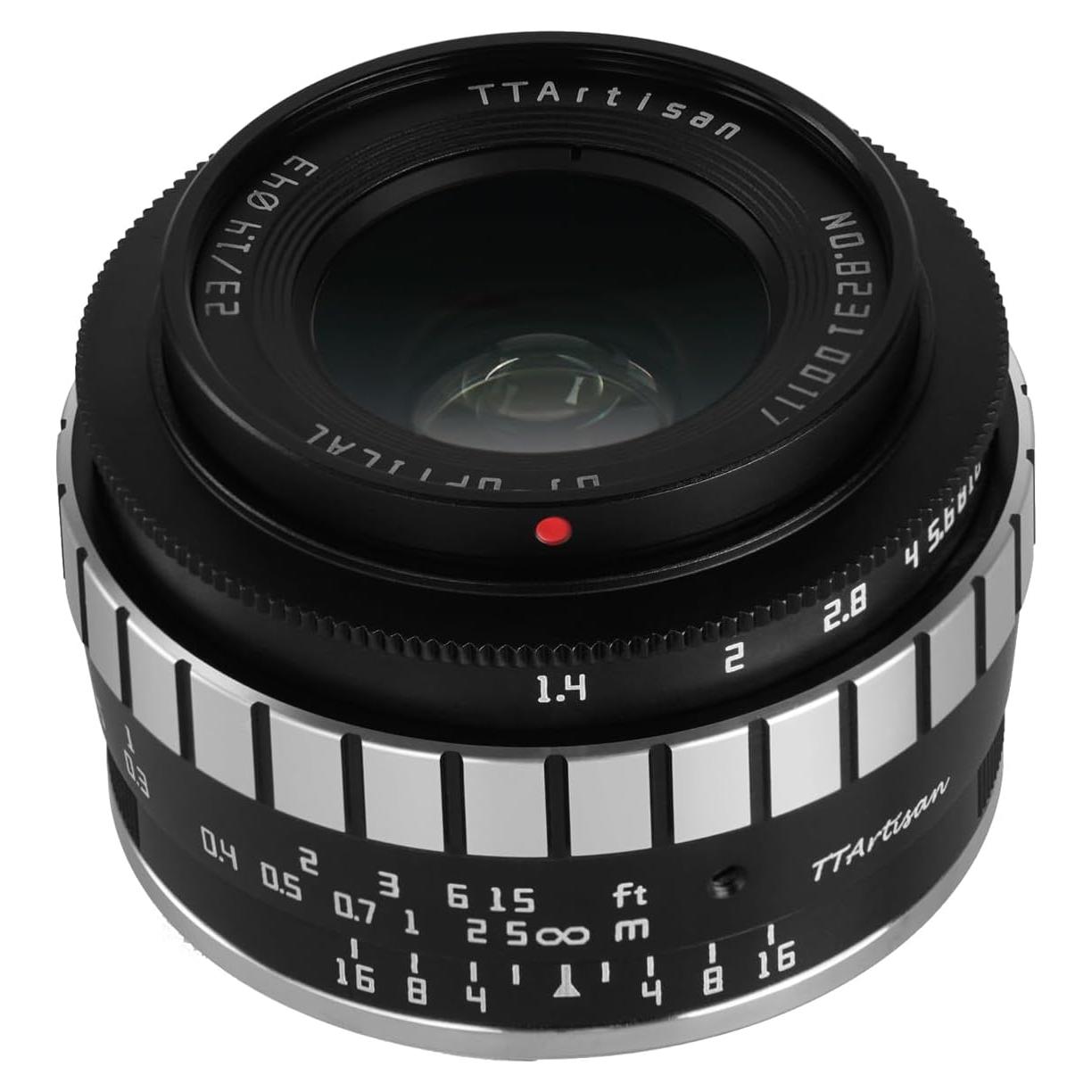 Lente TTArtisan 23mm F1.4 para Fuji X - Cuerpo Metálico Negro