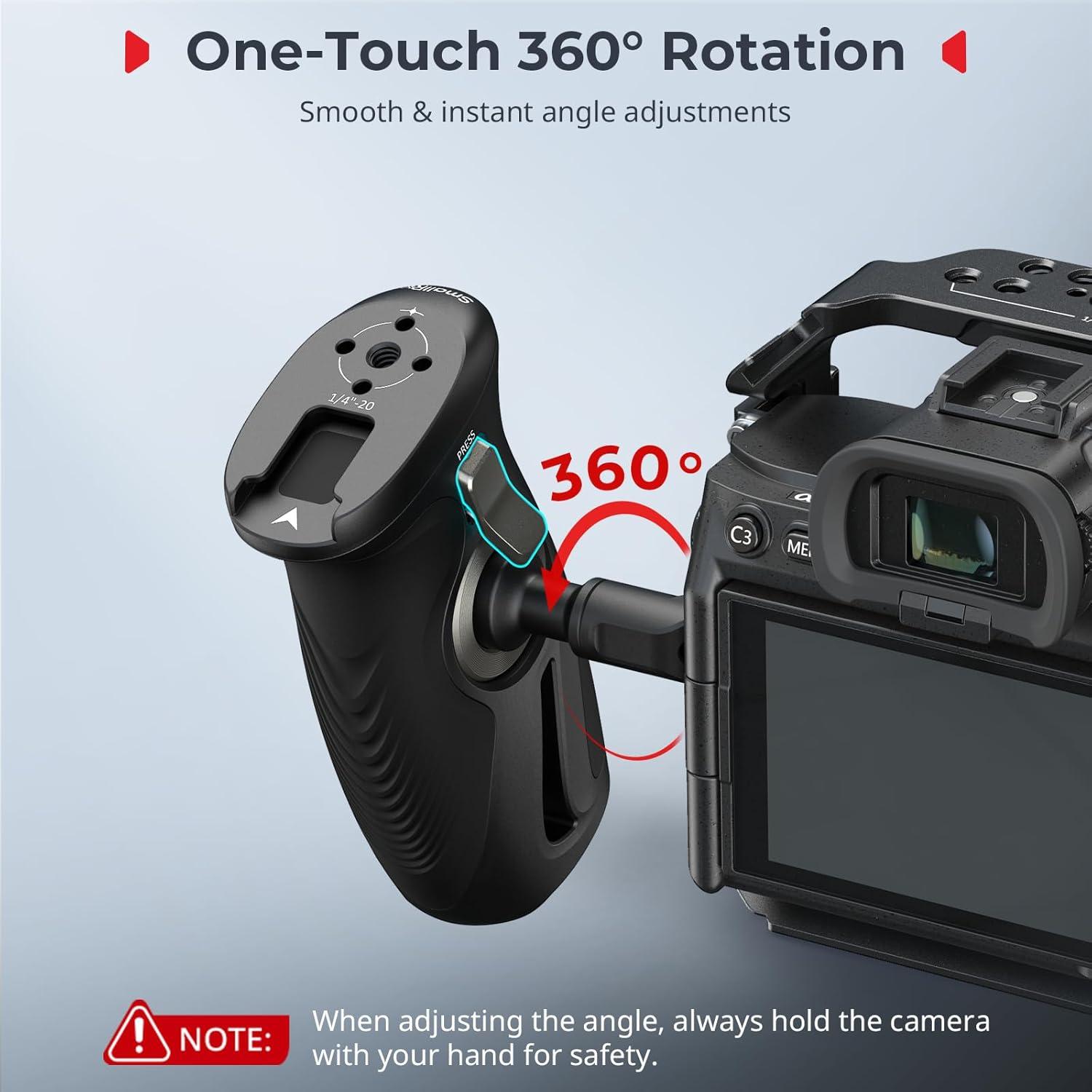 Mango Lateral Rotativo SmallRig 12731 con Silicona Antideslizante