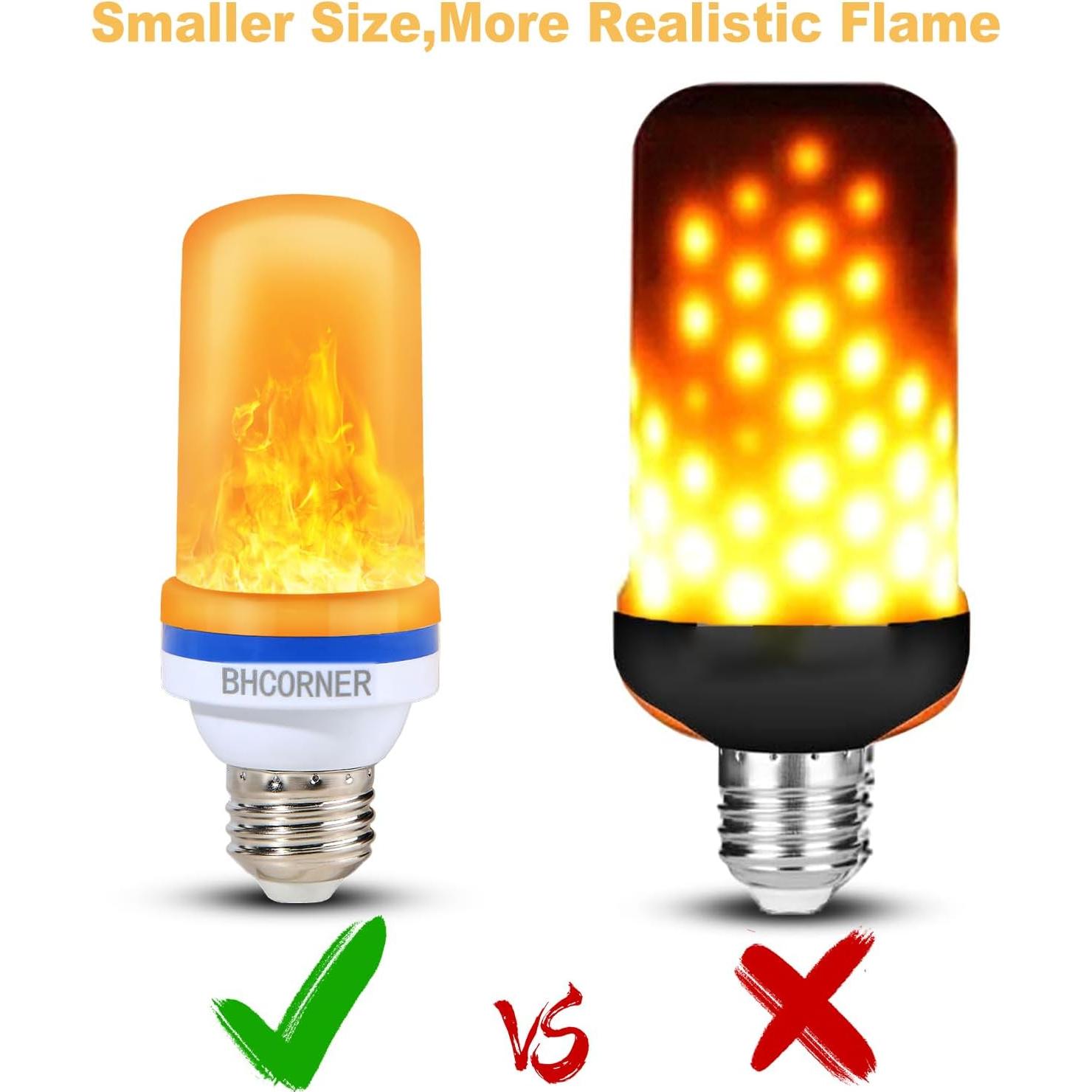 Bombillas LED E26/E27 efecto llama naranja - Paquete de 2