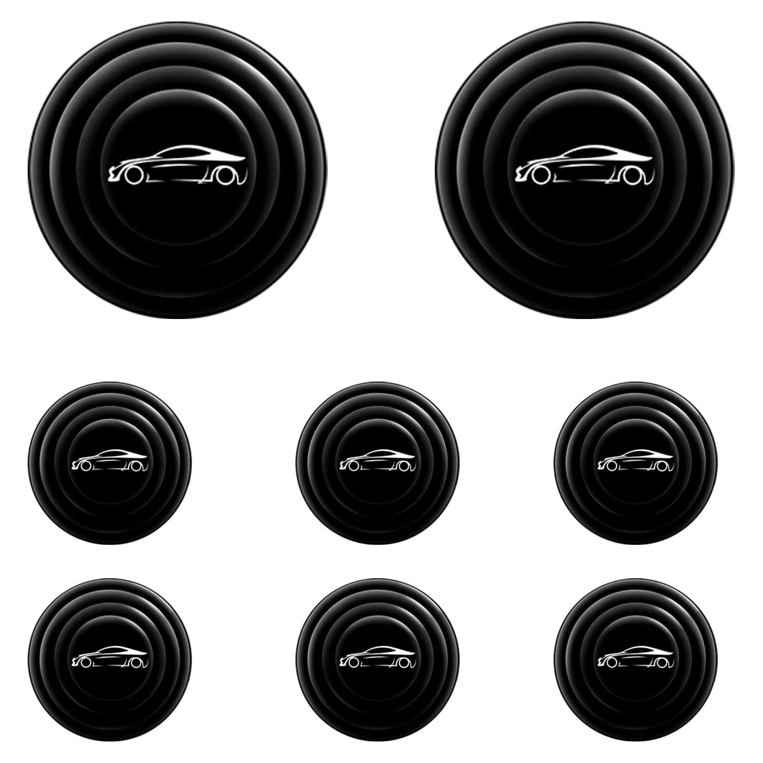 8 Amortiguadores de Puerta de Coche Opuweiy Silicona Negra