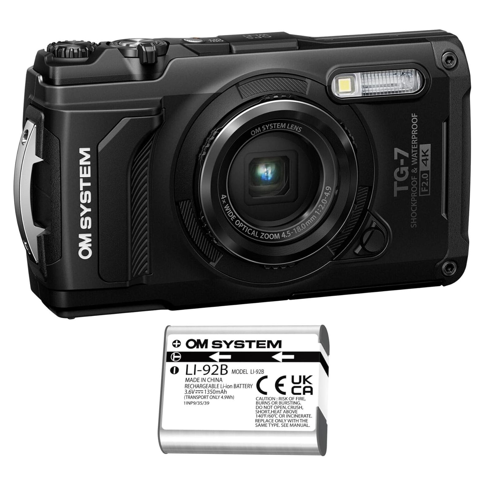 Cámara Digital Olympus Tough TG-7 12MP F2.0 Negra + Batería