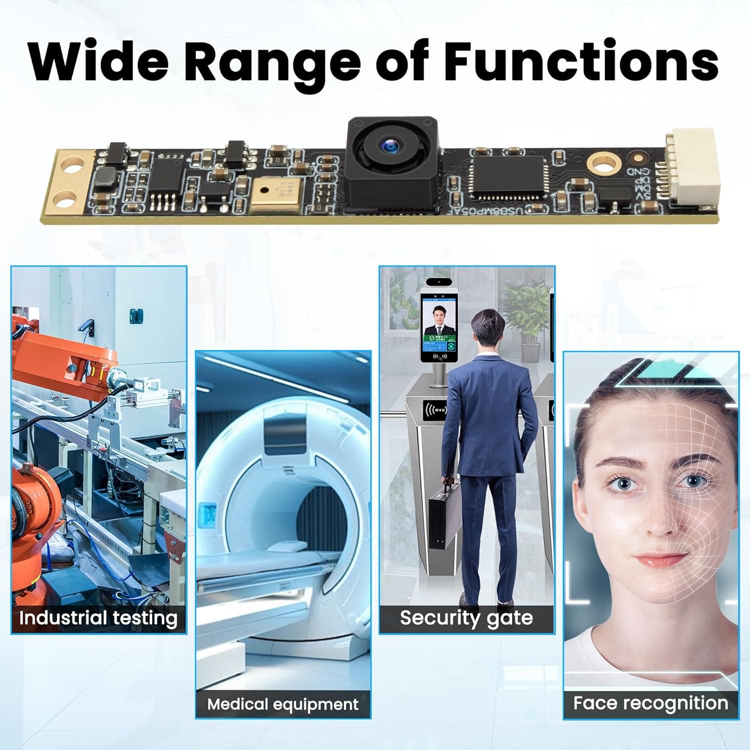 Cámara USB 8MP IFWATER con Micrófono y Lente 64°