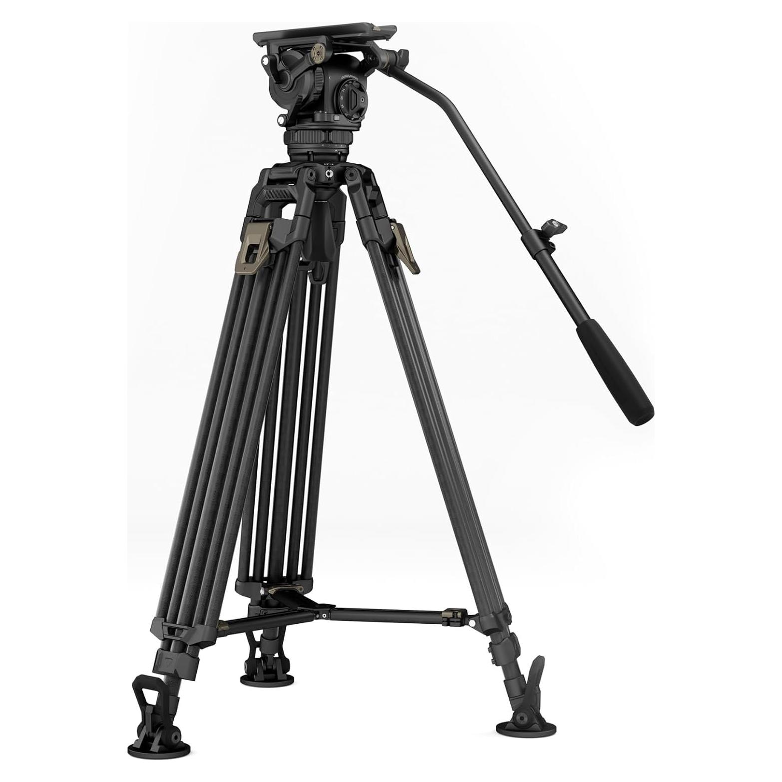 Cabezal de Fluido Cine Tilta CT12 75mm con Trípode Carbono 12KG