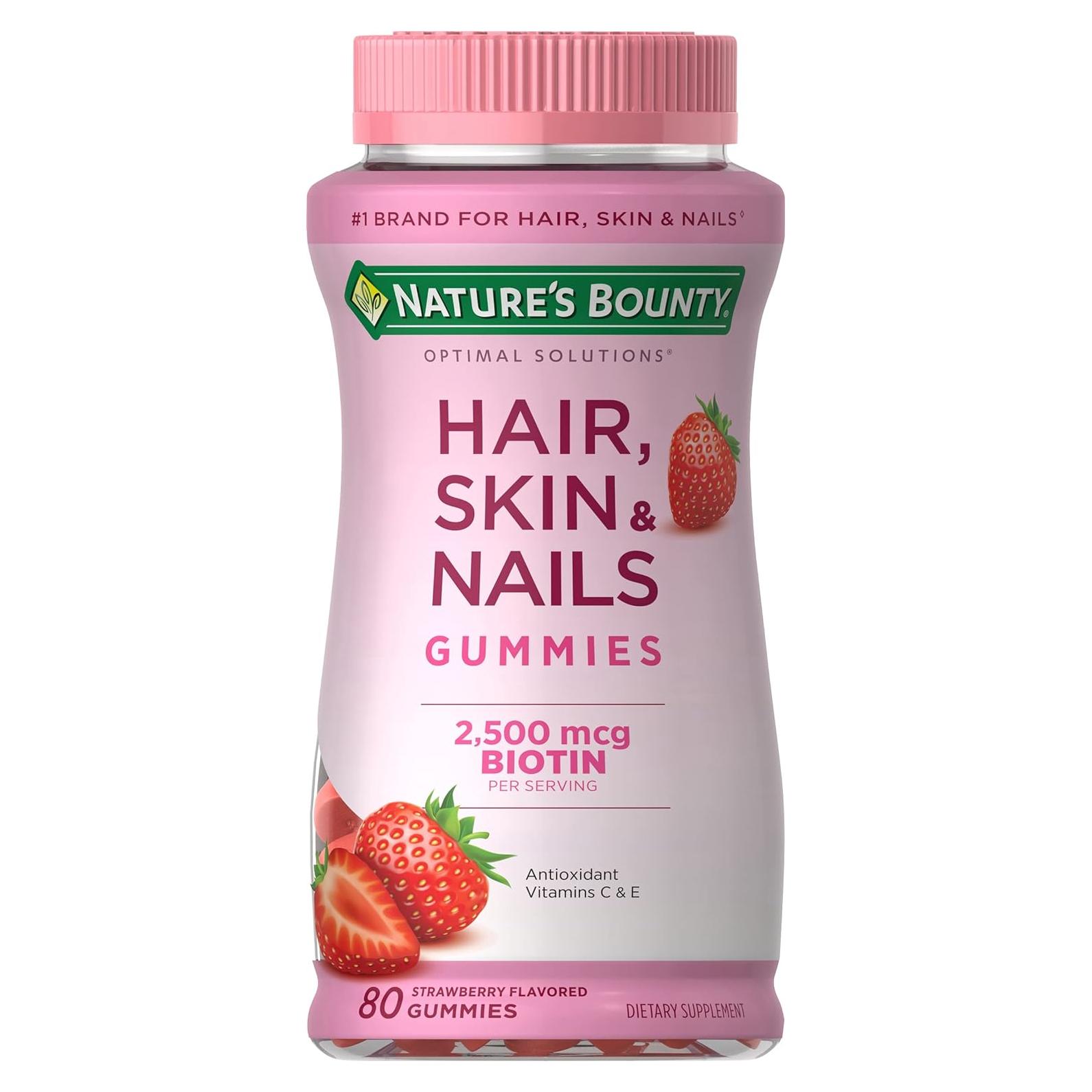 Gomas de Biotina Nature's Bounty para Cabello, Piel y Uñas - 80 Unidades