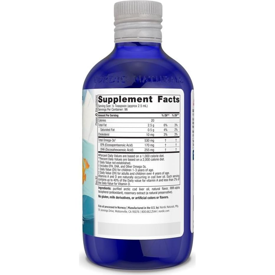DHA Infantil Nordic Naturals 8 oz - 530 mg Omega-3 Naranja