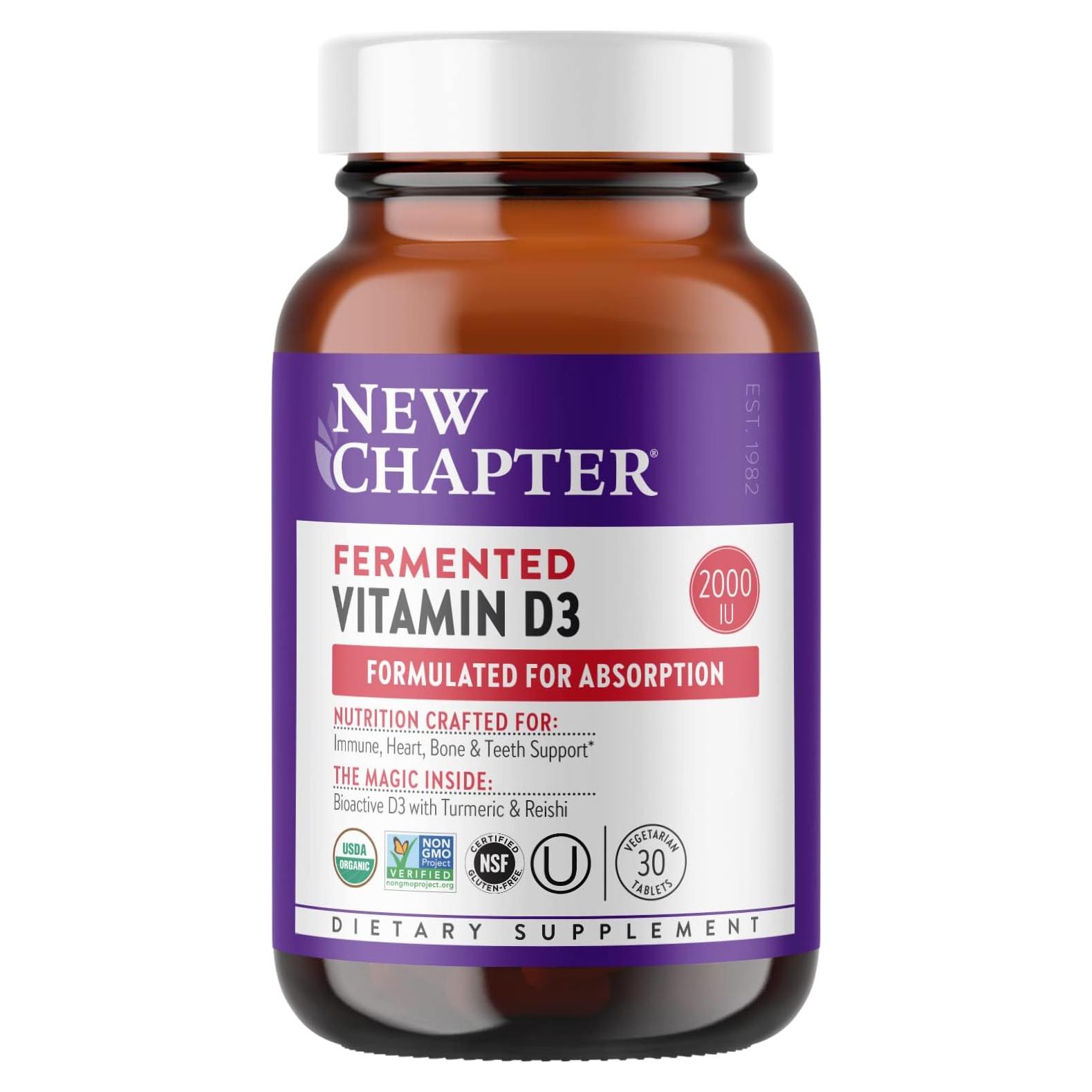 Vitamina D3 Fermentada Nueva Capítulo 30 Cápsulas 2000 UI