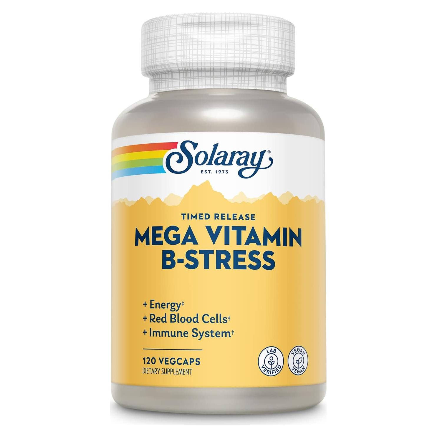 Solaray Mega Vitamina B-Estrés 120 VegCaps 1000 mg Vitamina C