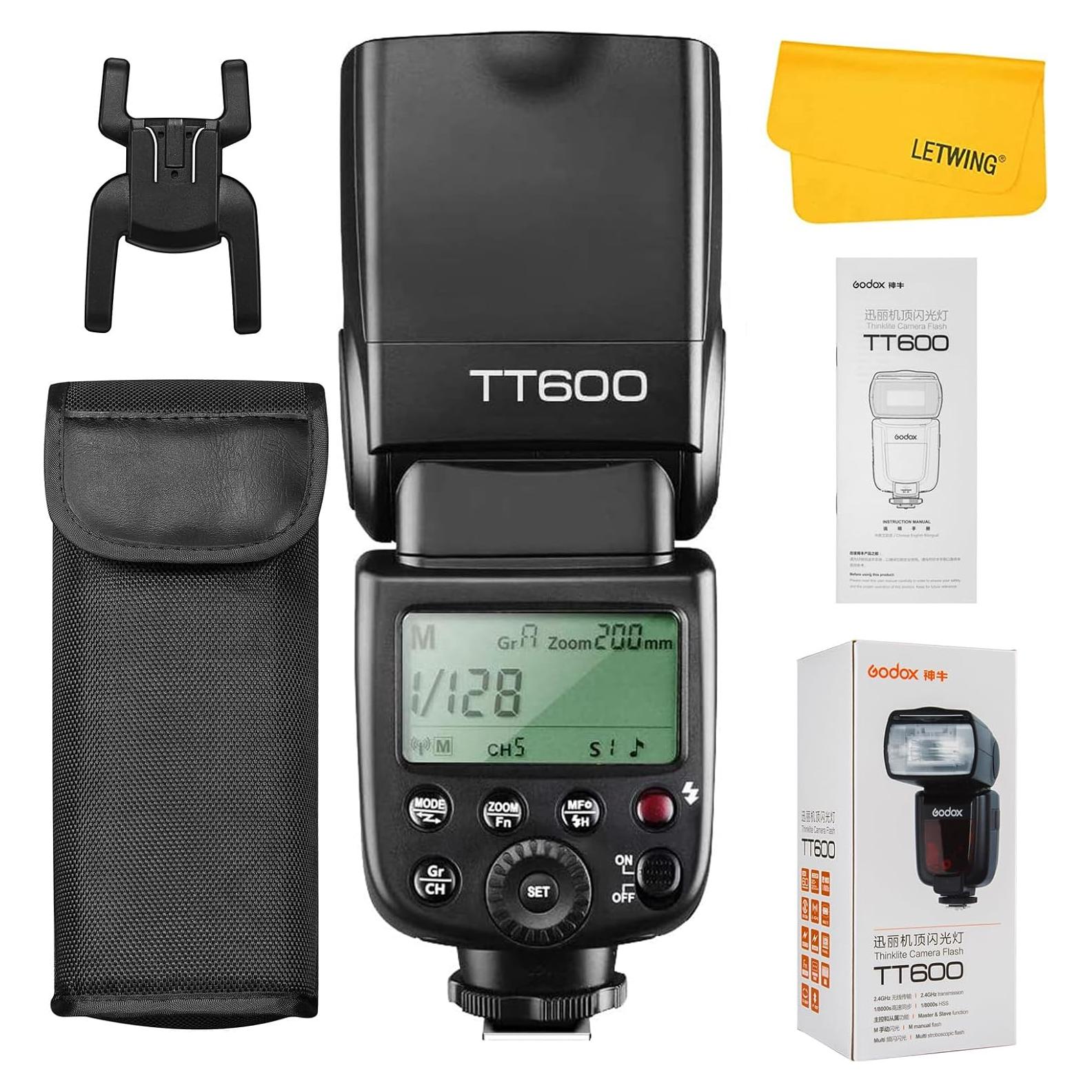 TT600 2.4G Wireless Flash Speedlite Master/Slave Flash with Built-in Trigger System Compatible for Canon Nikon Pentax Olympus Fujifilm Panasonic (TT600)
