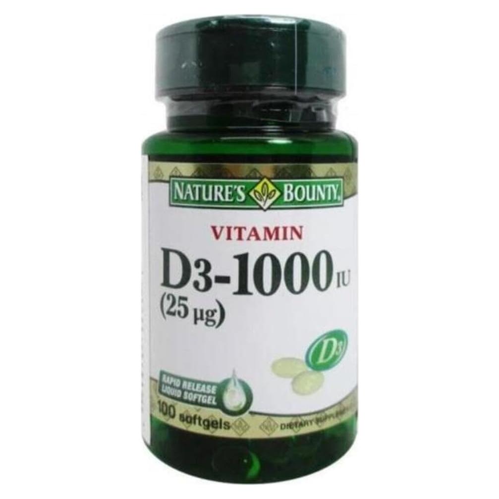 Vitaminas D3 1000 UI Nature's Bounty 120 Gelatinas Blandas