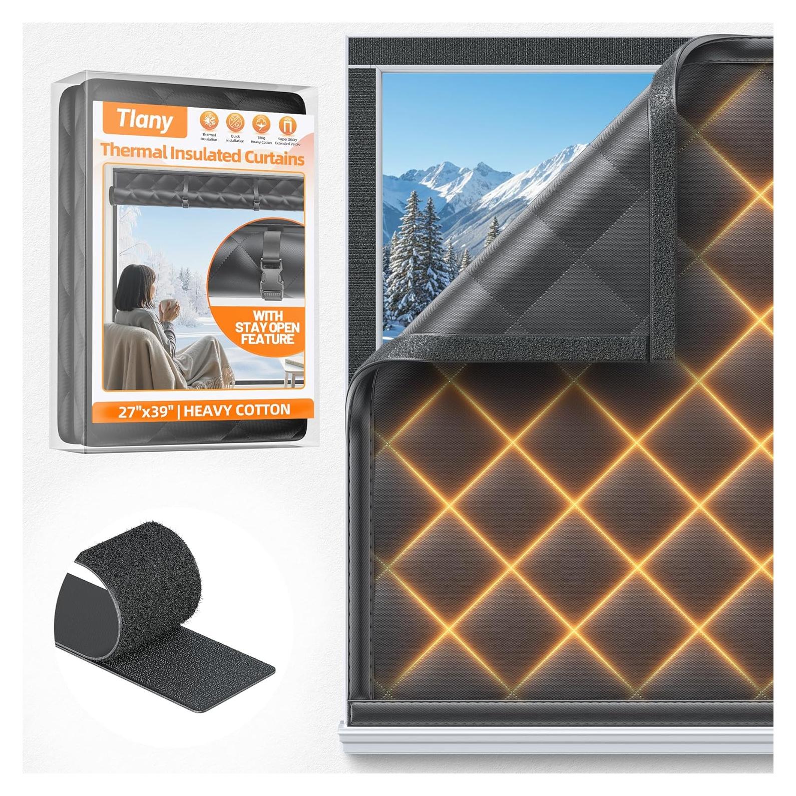 Cortina Térmica Aislante Tlany 27x39" para Invierno - Negro