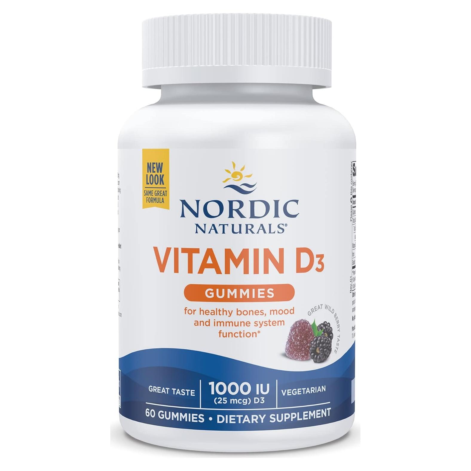 Gomitas de Vitamina D3 Nordic Naturals 1000 UI Fruta Silvestre 60 Unidades