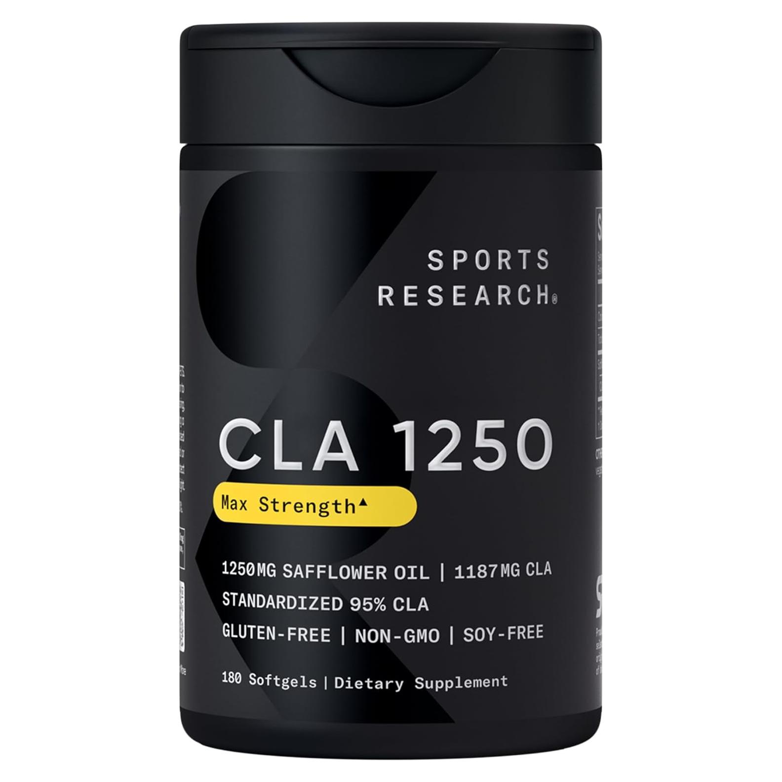 Suplemento CLA 1250mg Sports Research - 180 Cápsulas Blandas
