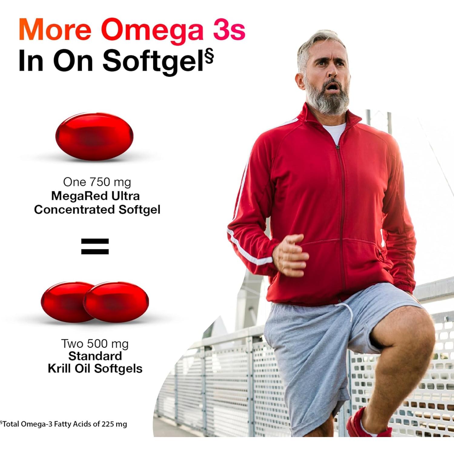MegaRed Aceite de Kril Antártico 750mg Omega 3 80 Softgels