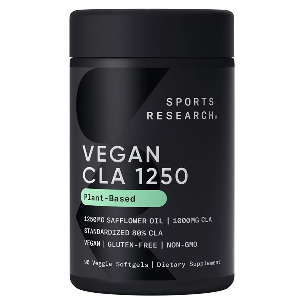 Suplemento CLA Vegano Sports Research 1250mg - 90 Cápsulas
