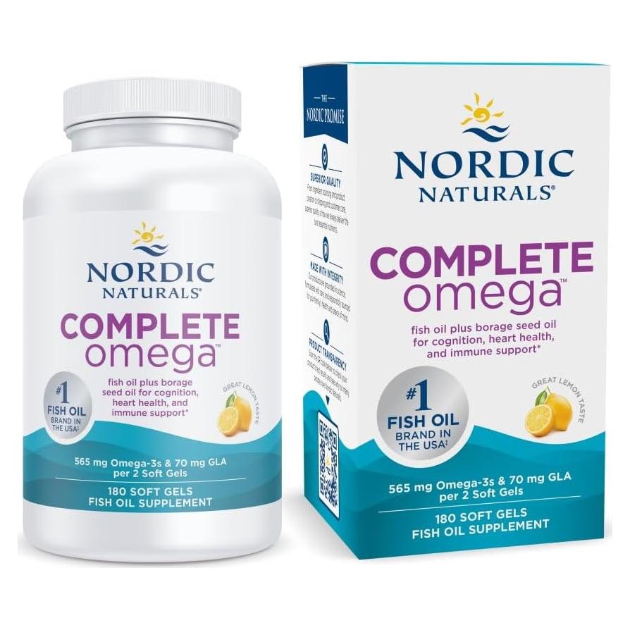 Omega Completo Nordic Naturals 180 Gelatinas Limón 565 mg Omega-3