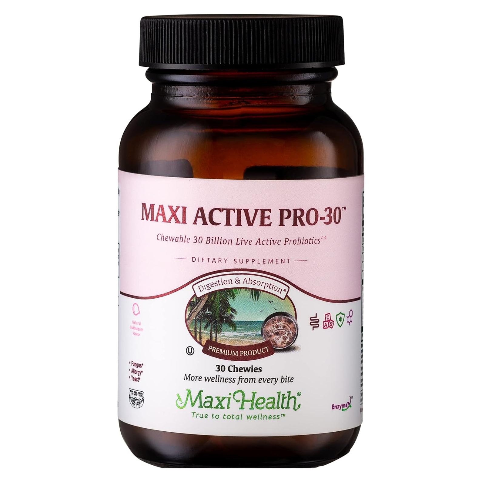 Tabletas Masticables Probioticas Maxi Active Pro 30 Sabor Chicle