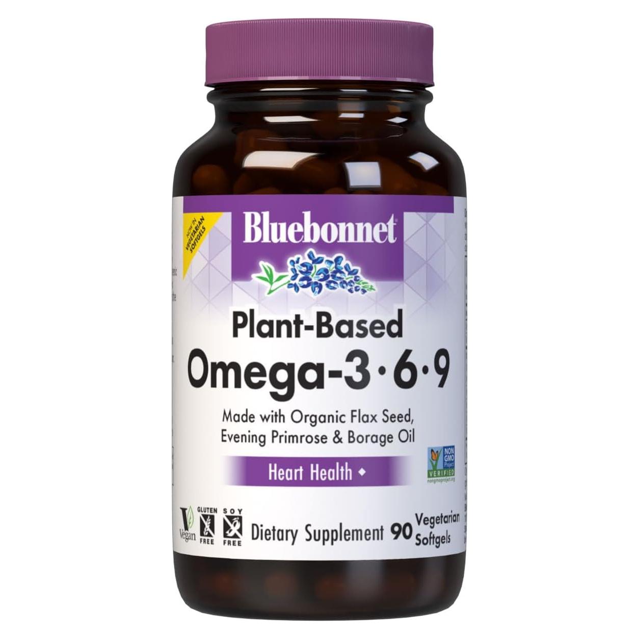 Omega 3-6-9 Vegano Bluebonnet - 1000 mg - 90 Gelatinas Blandas
