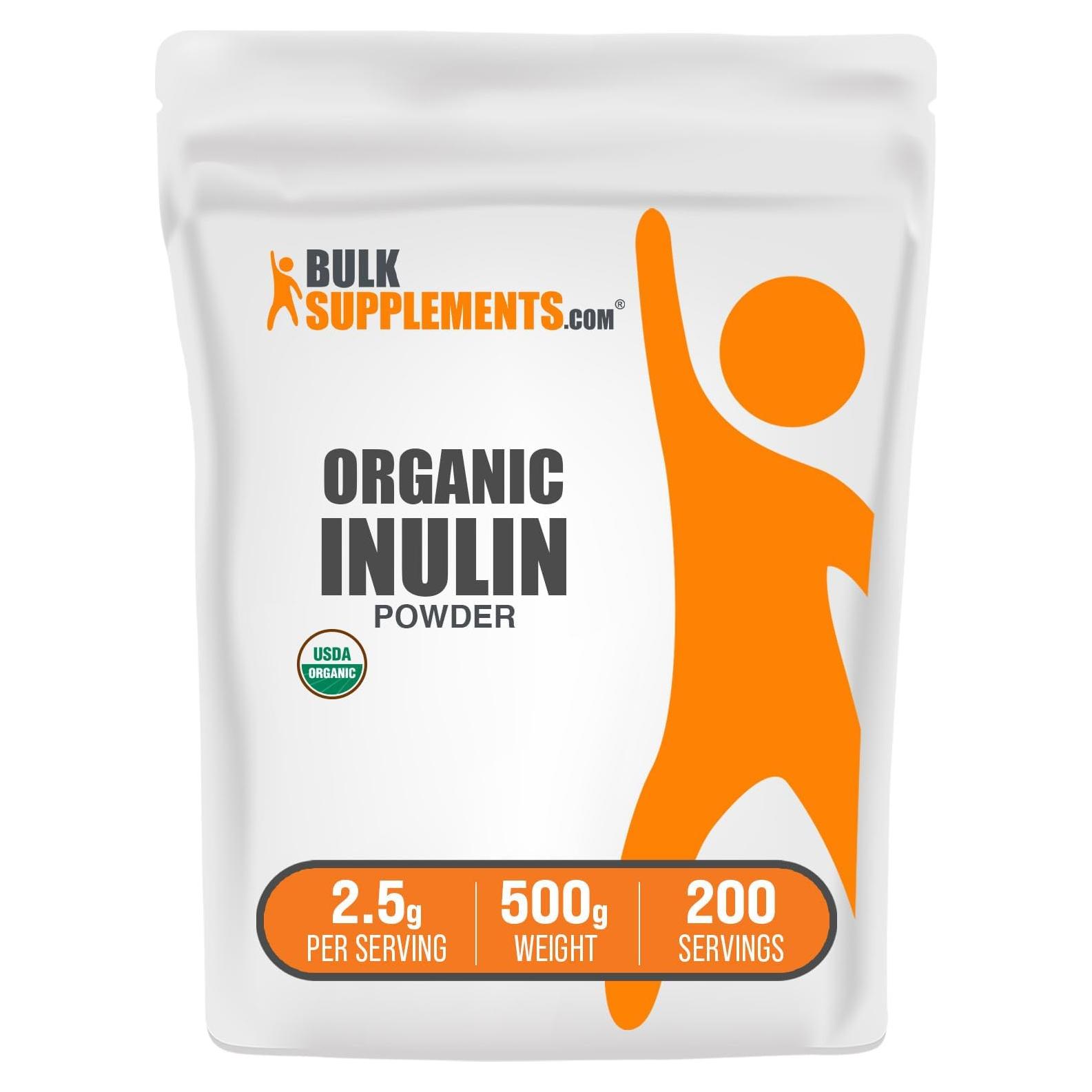 Polvo de Inulina Orgánica BulkSupplements 500g - Suplemento Vegano