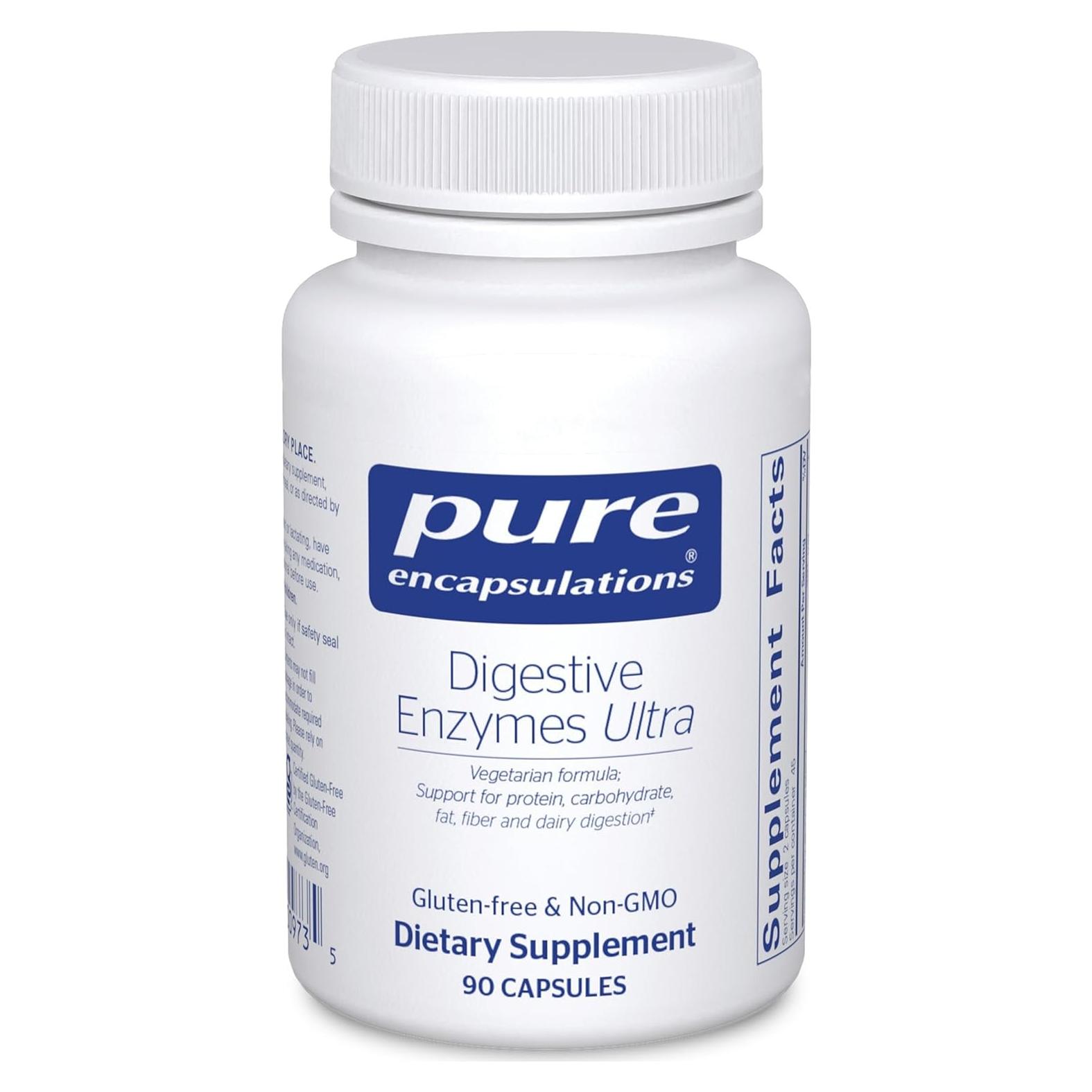 Enzimas Digestivas Ultra Pure Encapsulations - 90 Cápsulas Vegetarianas