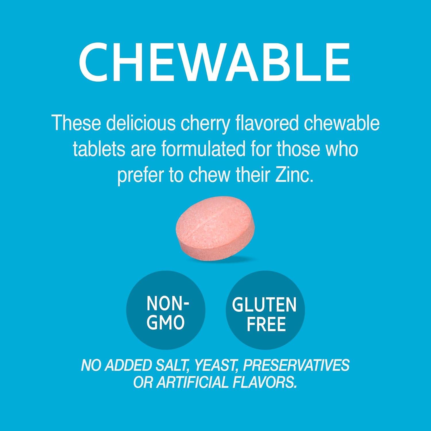 Zinc Masticable Siglo 21 con Vitamina C y B6 - Cereza 90 Unidades