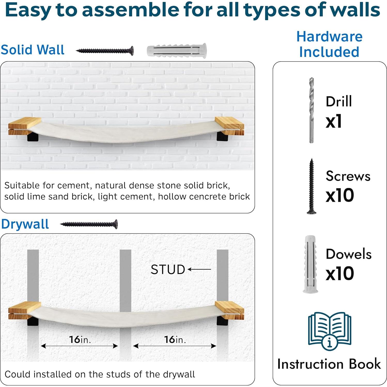 Hamaca para Gatos Sand Peak 86x33 cm Madera Sólida