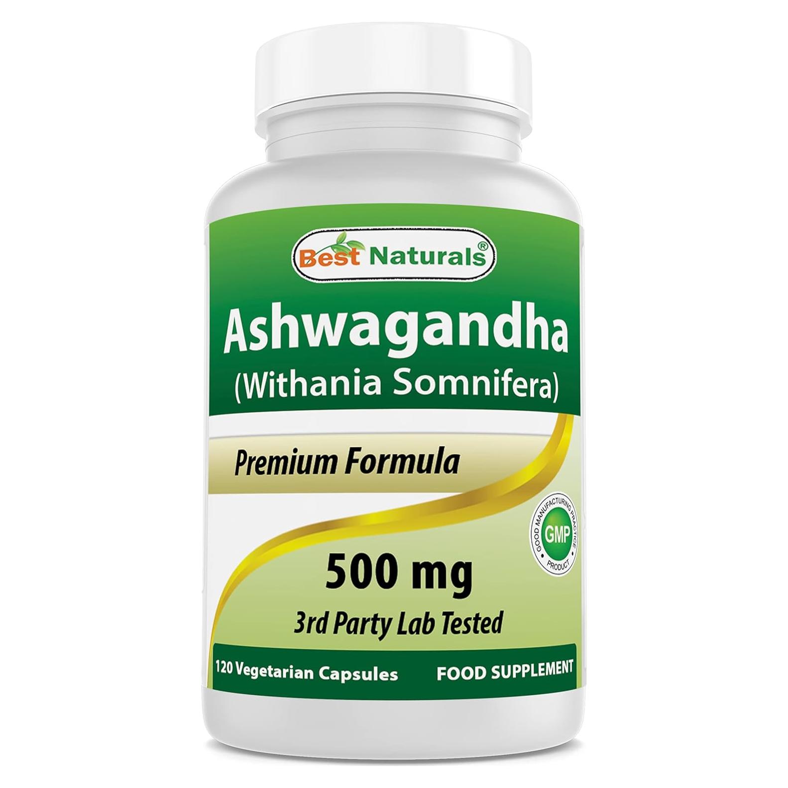Cápsulas de Ashwagandha 500 mg Mejores Naturales - 120 Unidades