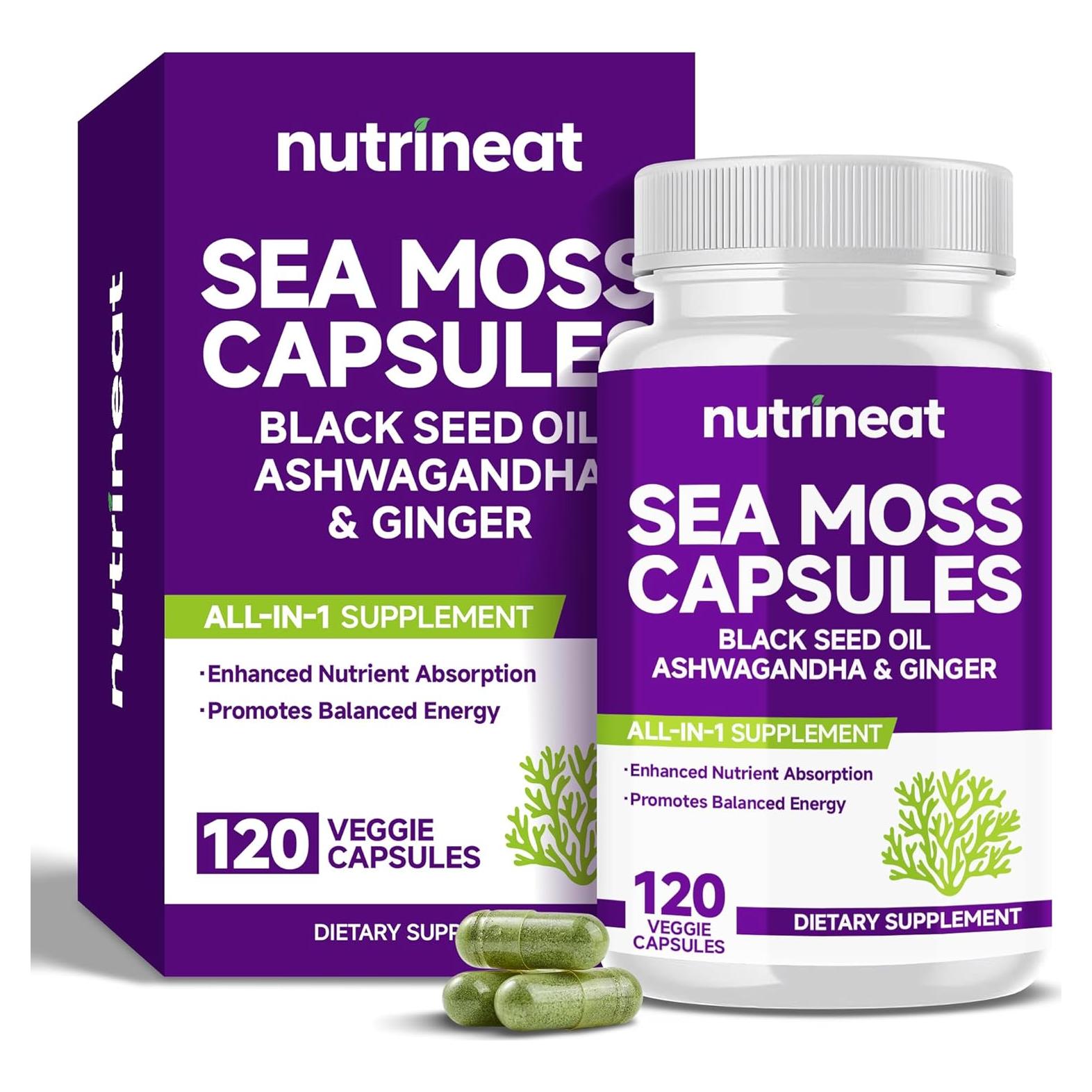 Cápsulas de Musgo Marino NutriNeat 120 Unidades Suplemento Natural