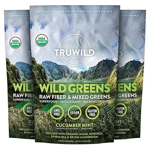 TruWild Greens Polvo de Superalimento 90 Porciones 3 Paquetes