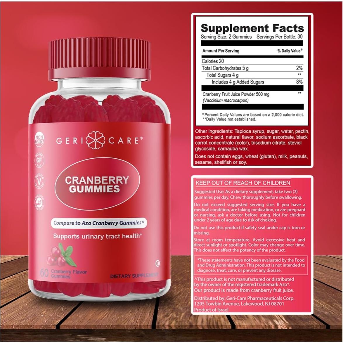 GeriCare Gominolas de Arándano 60 Unidades - Salud Urinaria