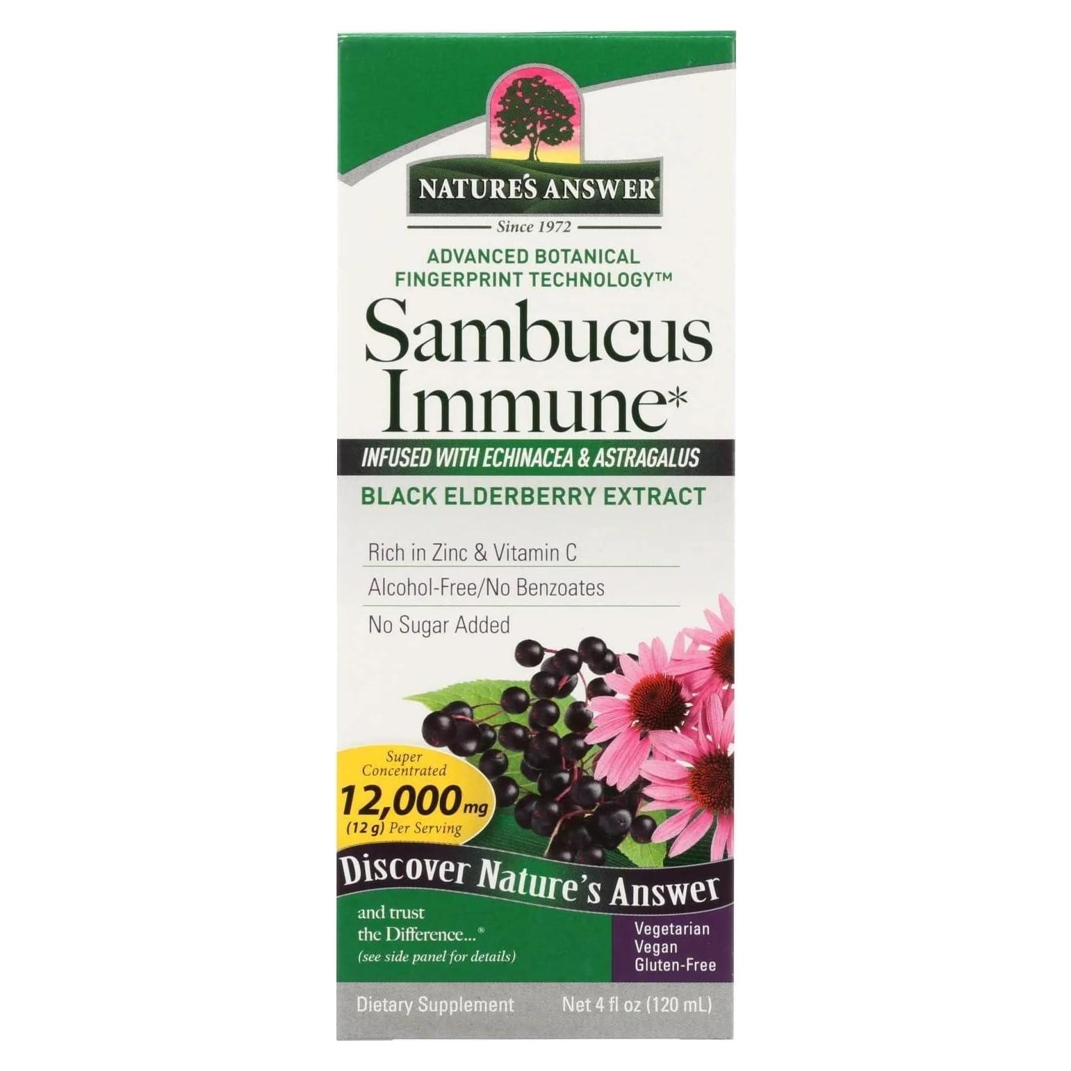 Extracto de Saúco Negro Nature's Answer 12000mg 4.45x11.43cm