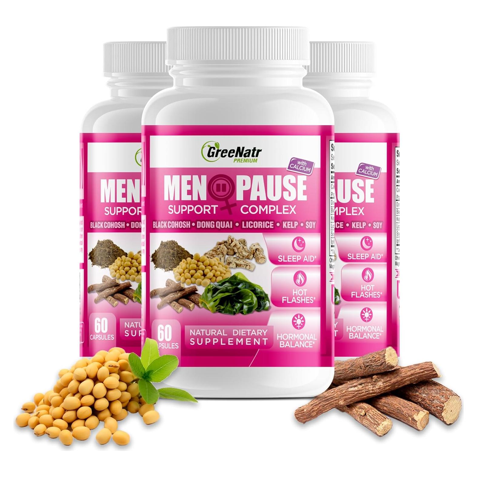 Suplemento Menopausia GreeNatr 3 Botellas - Alivio Sofocos y Hormonal