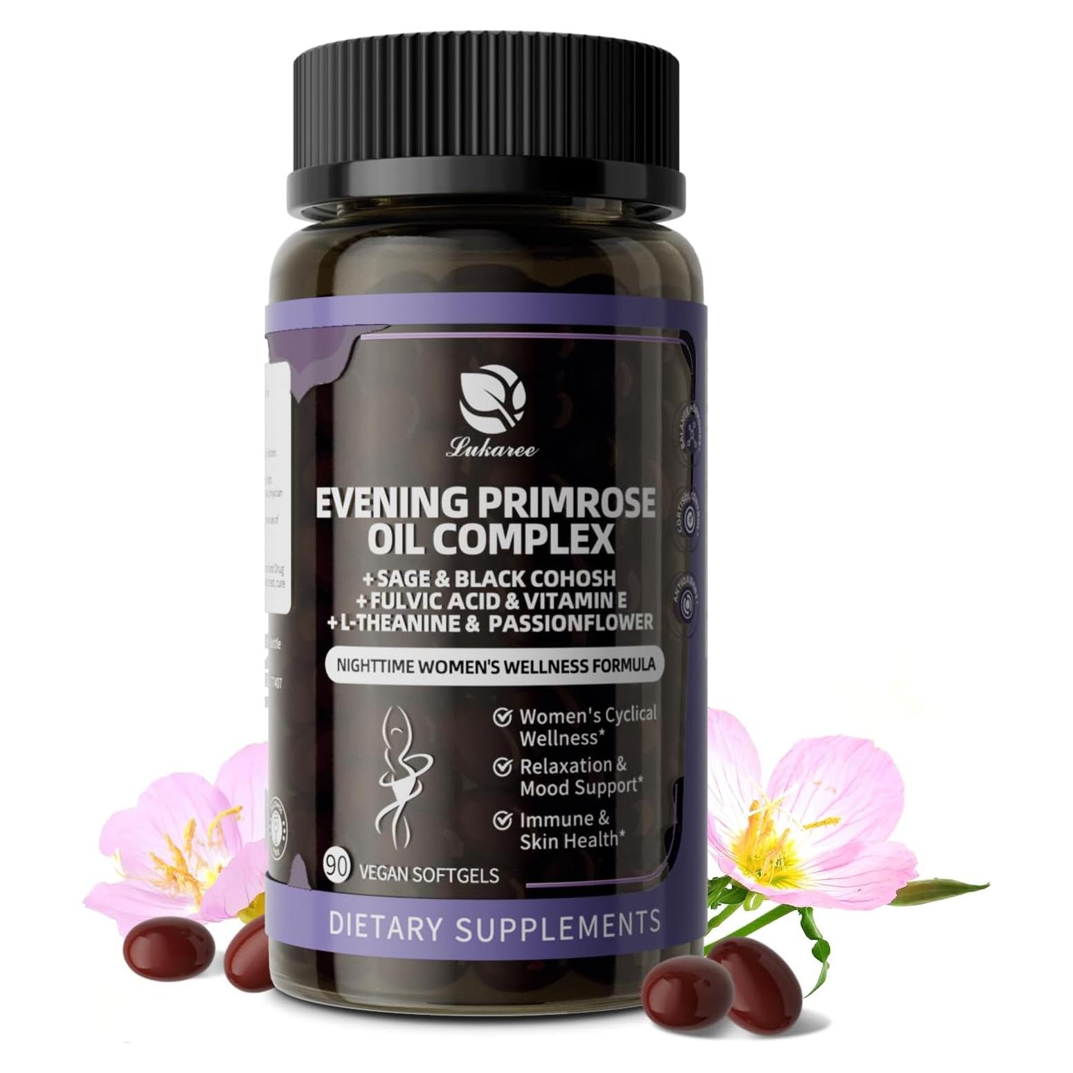 Aceite de Onagra Prensado en Frío Lukaree 90 Softgels 1000mg